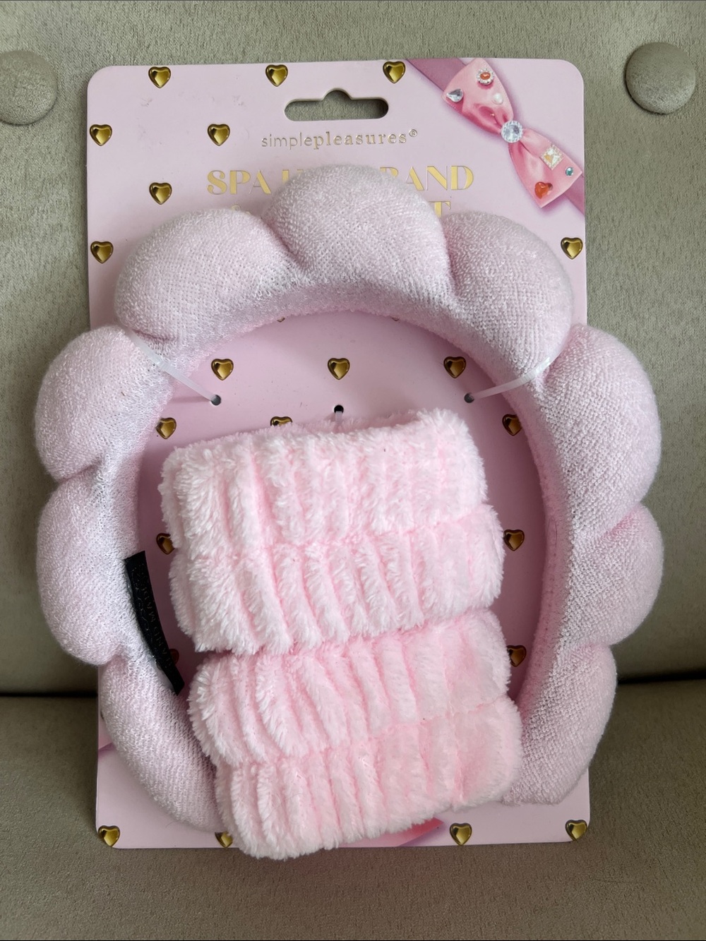 NWT Simple Pleasures Spa Headband & Cuffs Set